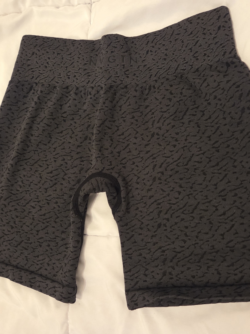NVGTN Black Textured Athletic Bike Shorts